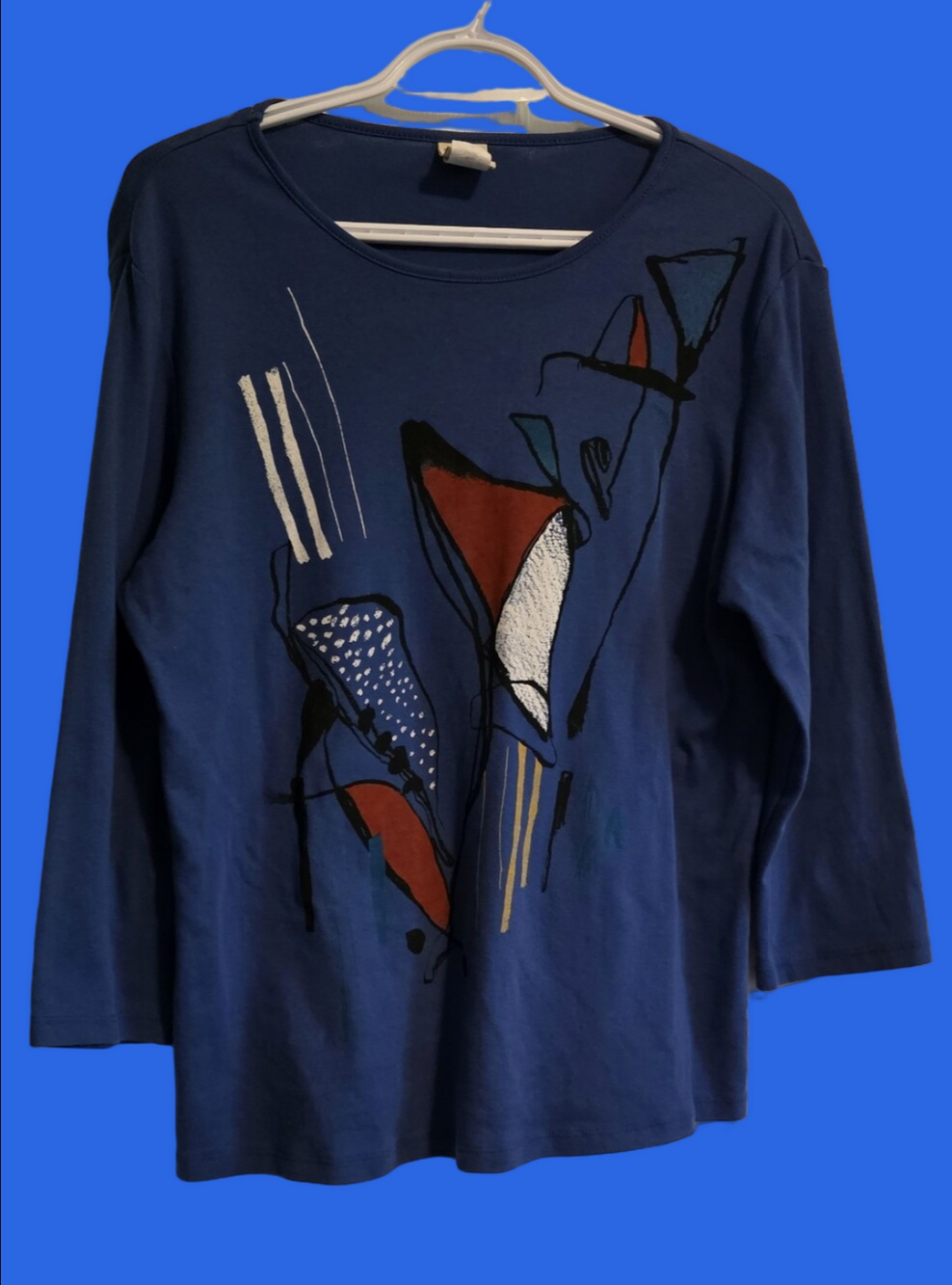 4/$67 Deal! Vintage Jess & Jane Blue Long-Sleeve Graphic Tee